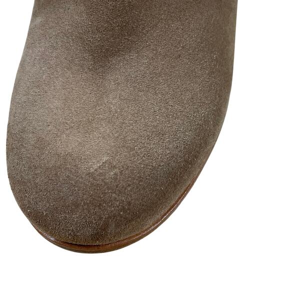 La Canadienne NWOB Krista Waterproof Suede Wedge Bootie Tan Size 7 Small Scuff - Picture 8 of 9